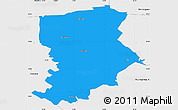 Political Simple Map of Flen Kommun, single color outside, borders and labels