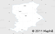 Silver Style Simple Map of Flen Kommun, single color outside