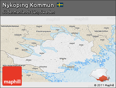 Classic Style 3D Map of Nyköping Kommun