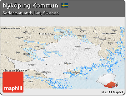 Classic Style 3D Map of Nyköping Kommun
