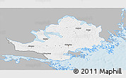 Gray 3D Map of Nyköping Kommun, single color outside