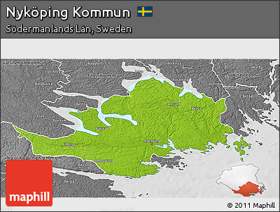 Physical 3D Map of Nyköping Kommun, desaturated