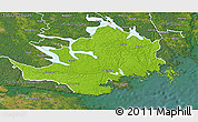 Physical 3D Map of Nyköping Kommun, satellite outside