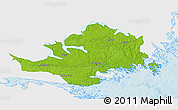 Physical 3D Map of Nyköping Kommun, single color outside