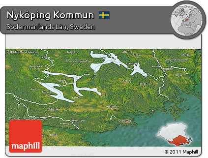 Satellite 3D Map of Nyköping Kommun