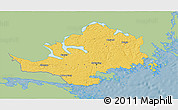 Savanna Style 3D Map of Nyköping Kommun, single color outside