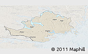 Shaded Relief 3D Map of Nyköping Kommun, lighten