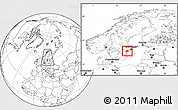 Blank Location Map of Nyköping Kommun, within the entire country
