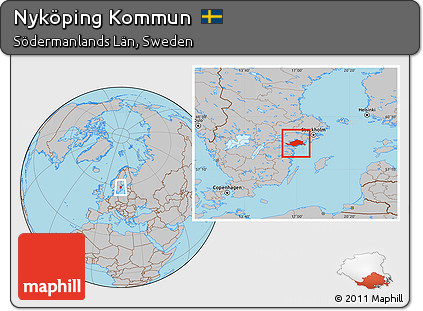 Gray Location Map of Nyköping Kommun