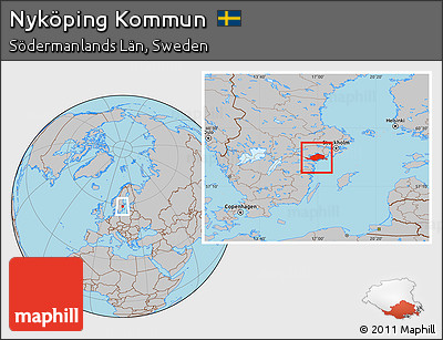 Gray Location Map of Nyköping Kommun