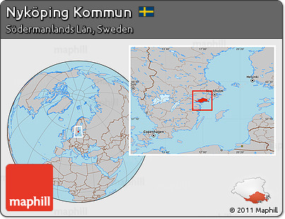 Gray Location Map of Nyköping Kommun
