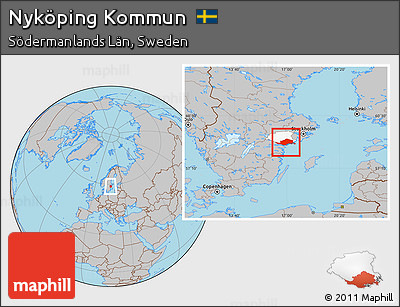 Gray Location Map of Nyköping Kommun, highlighted parent region