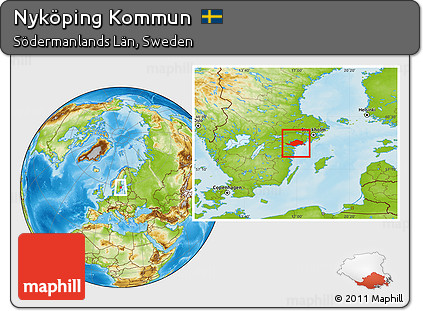 Physical Location Map of Nyköping Kommun