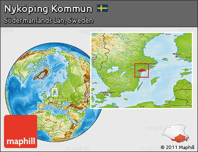 Physical Location Map of Nyköping Kommun