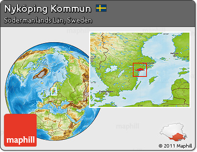 Physical Location Map of Nyköping Kommun
