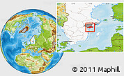 Physical Location Map of Nyköping Kommun, highlighted country, highlighted parent region
