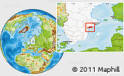 Physical Location Map of Nyköping Kommun, highlighted country