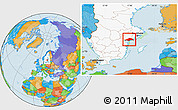 Political Location Map of Nyköping Kommun, highlighted country