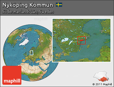 Satellite Location Map of Nyköping Kommun