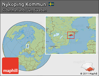 Savanna Style Location Map of Nyköping Kommun