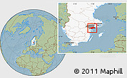 Savanna Style Location Map of Nyköping Kommun, highlighted country, highlighted parent region, hill shading