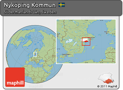 Savanna Style Location Map of Nyköping Kommun, highlighted parent region