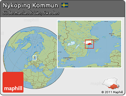 Savanna Style Location Map of Nyköping Kommun, highlighted parent region
