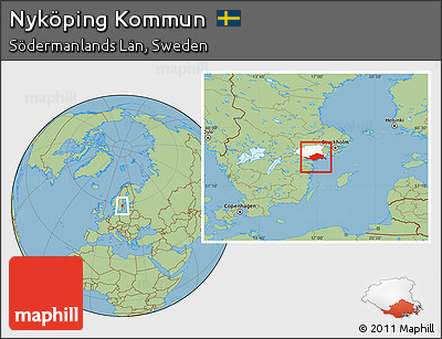 Savanna Style Location Map of Nyköping Kommun, highlighted parent region