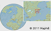 Savanna Style Location Map of Nyköping Kommun, hill shading