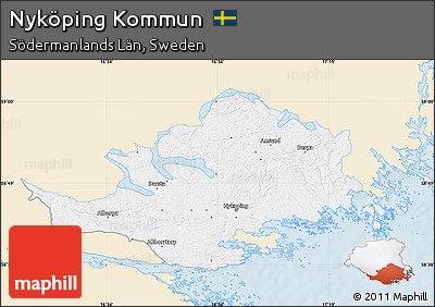 Classic Style Map of Nyköping Kommun, single color outside
