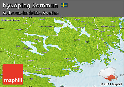 Physical Map of Nyköping Kommun