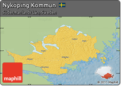 Savanna Style Map of Nyköping Kommun, single color outside