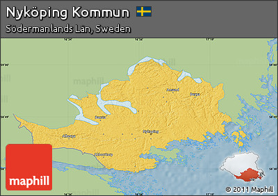 Savanna Style Map of Nyköping Kommun, single color outside