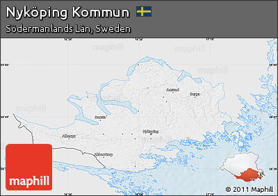 Silver Style Map of Nyköping Kommun, single color outside