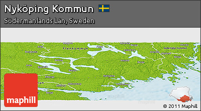 Physical Panoramic Map of Nyköping Kommun