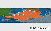 Political Panoramic Map of Nyköping Kommun, darken