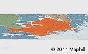 Political Panoramic Map of Nyköping Kommun, semi-desaturated