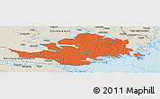 Political Panoramic Map of Nyköping Kommun, shaded relief outside
