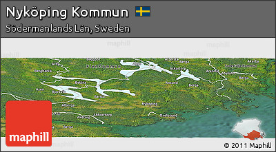 Satellite Panoramic Map of Nyköping Kommun