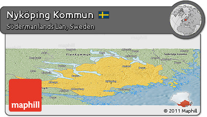 Savanna Style Panoramic Map of Nyköping Kommun