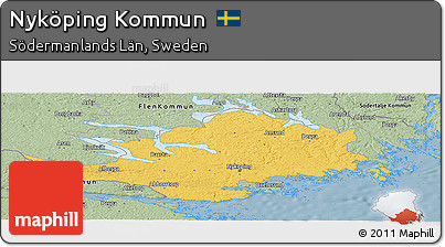 Savanna Style Panoramic Map of Nyköping Kommun