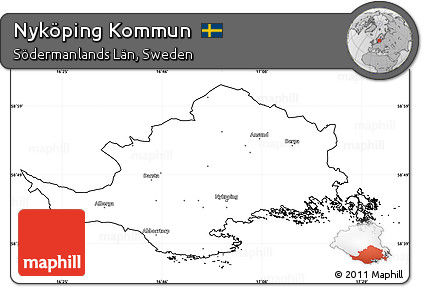 Blank Simple Map of Nyköping Kommun, cropped outside