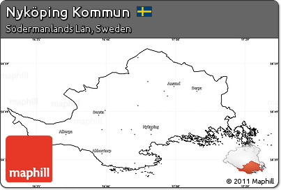 Blank Simple Map of Nyköping Kommun, cropped outside