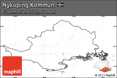 Blank Simple Map of Nyköping Kommun, cropped outside, no labels