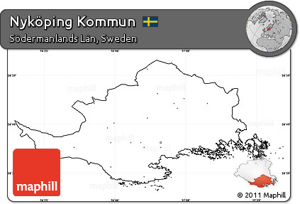 Blank Simple Map of Nyköping Kommun, cropped outside, no labels