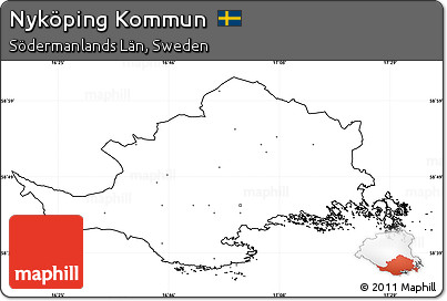 Blank Simple Map of Nyköping Kommun, cropped outside, no labels
