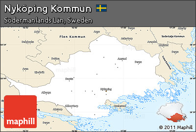 Classic Style Simple Map of Nyköping Kommun