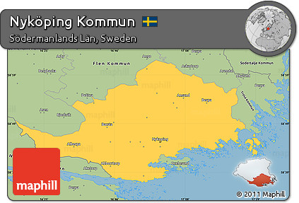Savanna Style Simple Map of Nyköping Kommun