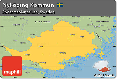 Savanna Style Simple Map of Nyköping Kommun