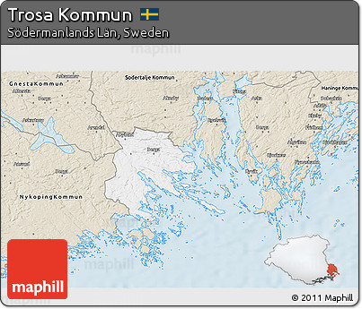 Classic Style 3D Map of Trosa Kommun